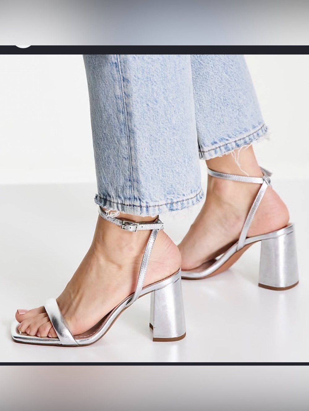 2 for $30 sale: ASOS design Silver Strappy Block Heel Sandals